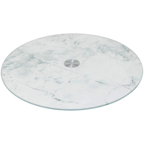 5Five Simply Smart – Plateau pivotant en verre effet marbre 31cm – Design élégant pour mise en valeur – Idéal pour présentation de plats et décorations