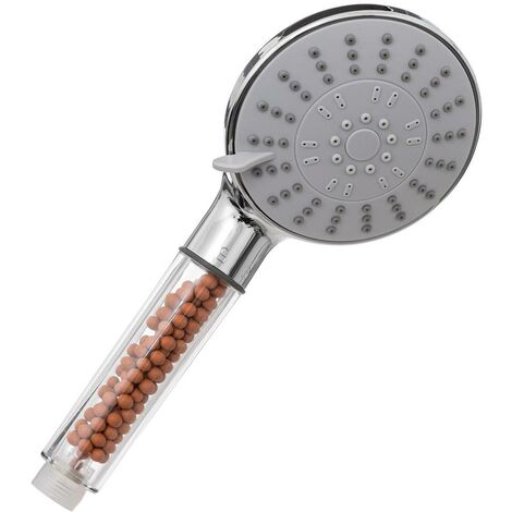 5Five Simply Smart – Pommeau de douche à billes filtrantes – Dimensions 11x6x26 cm – Système ON/OFF – ABS et acier pour durabilité