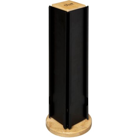 5Five Simply Smart – Porte-capsules rotatif en bambou et métal pour 24 capsules – Compatible Nespresso, Vertuo, Dolce Gusto – Dimensions 11,5 x 11,5 x 35 cm
