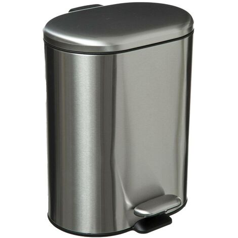 5Five Simply Smart – Poubelle de salle de bain 6l en acier inox – Soft close – Dimensions 24x21.5x31.5 cm – Pour espaces confinés