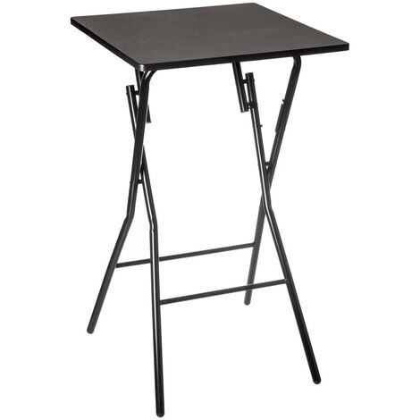 5Five Simply Smart – Table de bar pliante 2 places noire 60x60cm – Hauteur 103cm – Métal et MDF – Rangement facile pour petits espaces