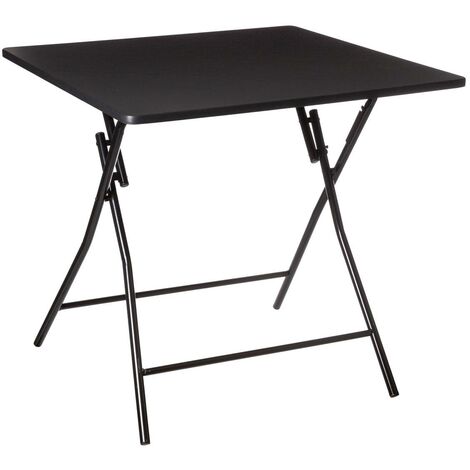 5Five Simply Smart – Table pliante 80 x 80 cm – Métal noir – Hauteur 75 cm – 4 places – Idéale pour espaces réduits – Facile à transporter