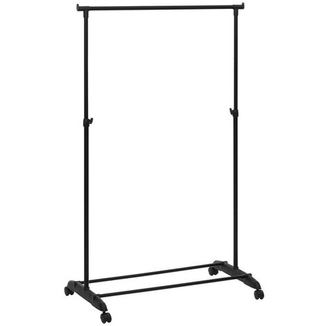 Stand Appendiabiti Allungabile Telescopico Singolo con Ruote 80x40x90/165 cm