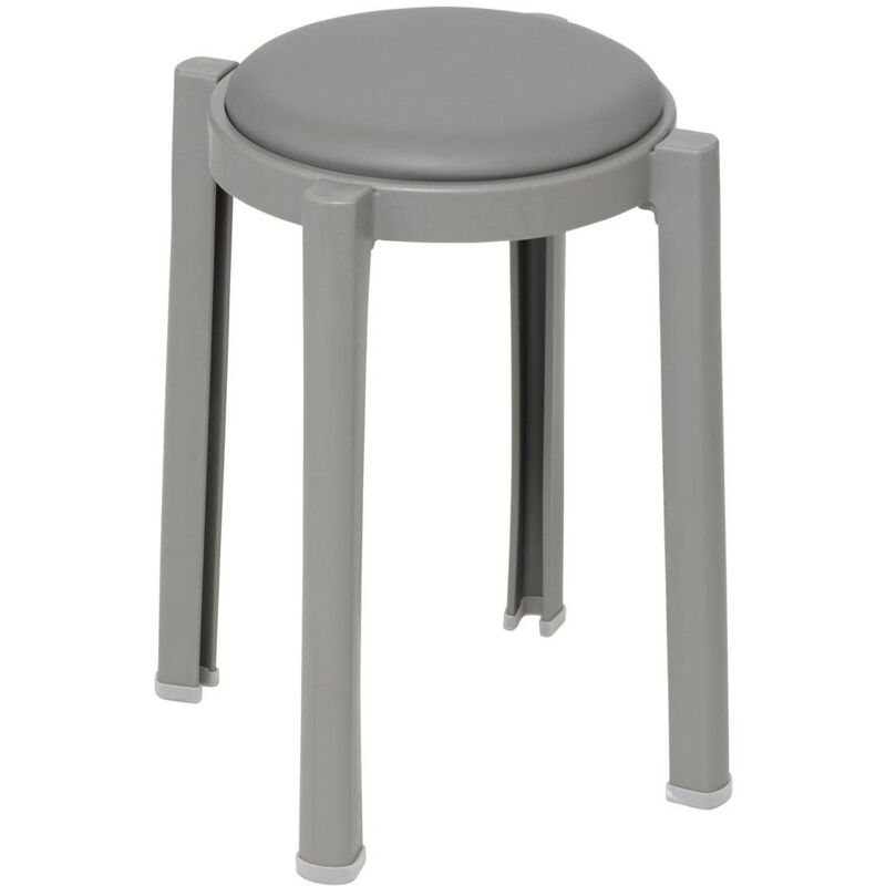 Tabouret plasta en plastique gris - 5five