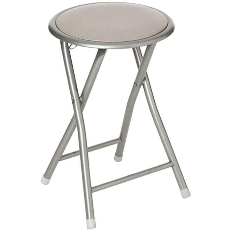 5FIVE Tabouret pliant - Basic - D 30 x H 45 cm - Taupe - Livraison gratuite