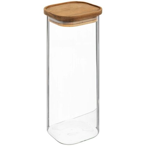 5five - vaso in vetro con coperchio in pino wording 2,2l