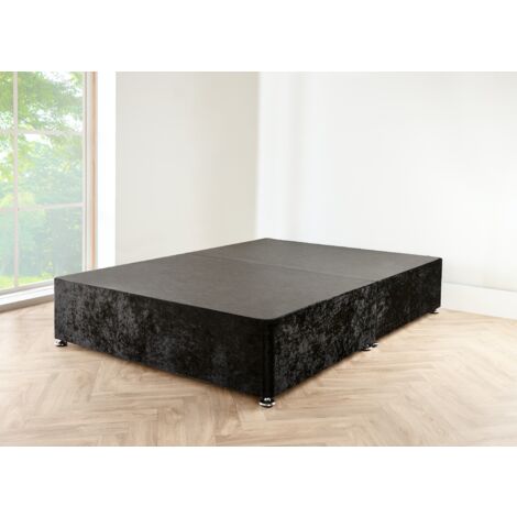 5FT Black Crushed Velvet Divan Bed Base