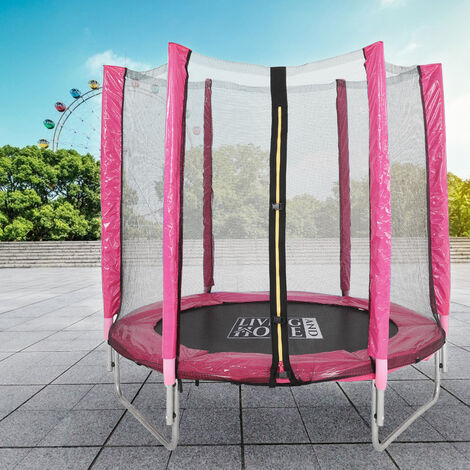 5ft Kids Trampoline with Enclosure Safety Net for Outdoor Playground,Pink
