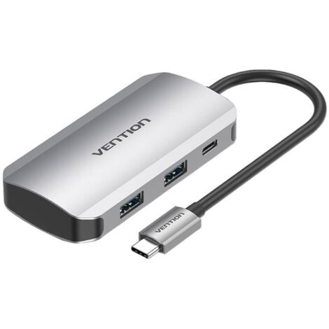 5in1 HUB USB-C Dockingstation in Grau kompatibel mit mehreren Systemen 100W