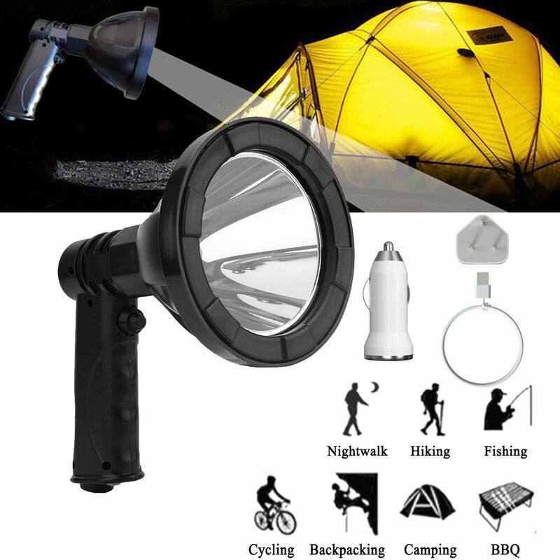 Briefness - 5inch Hunting Spotlight Kit-Rechargeable Handheld Lightweight Built-in Battery Waterproof Searchlight 6000K Bright Light for Hunting