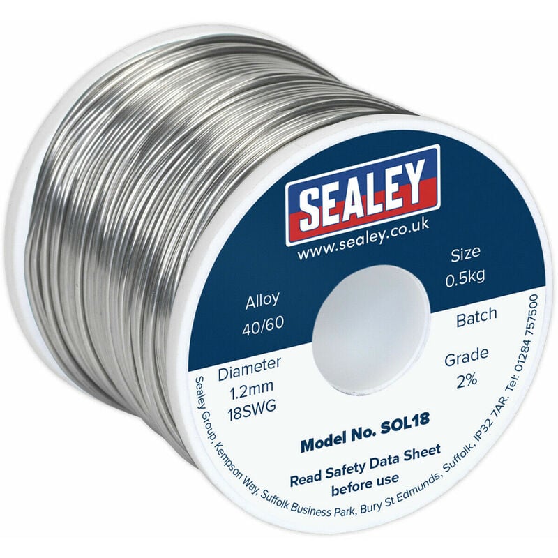 0.5kg Quick Flow Solder Wire Cable Reel Drum - 1.2mm 18SWG - 40/60 Tin/Lead