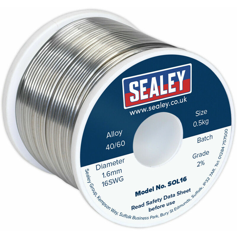 0.5kg Quick Flow Solder Wire Cable Reel Drum - 1.6mm 16SWG - 40/60 Tin/Lead
