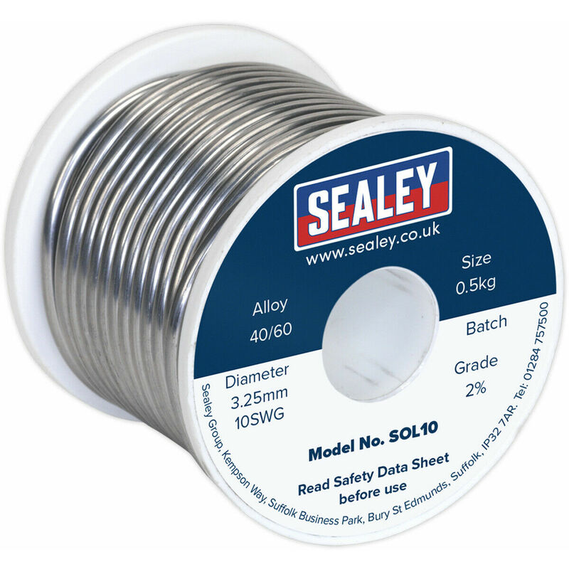 0.5kg Quick Flow Solder Wire Cable Reel Drum - 3.25mm 10SWG - 40/60 Tin/Lead