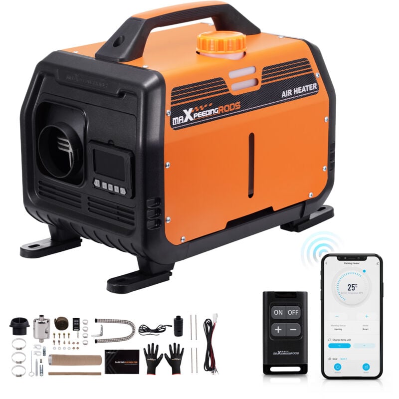 Maxpeedingrods - 5KW 12V Diesel chauffage Air Heater avec Bluetooth app for camion voiture bus