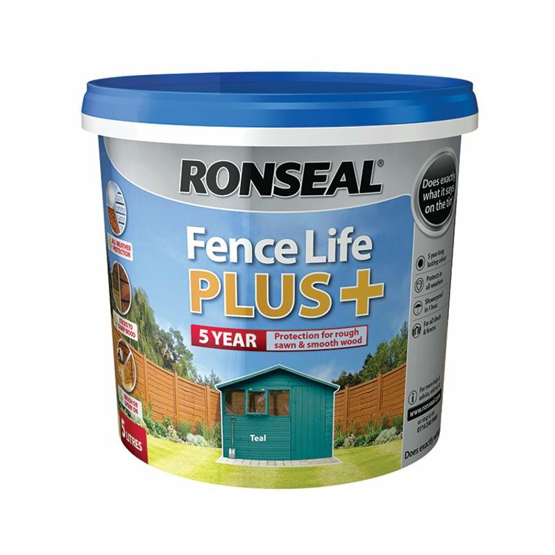 Ronseal - Fence Life Plus+ Teal 5 lite RSLFLPPTE5L - Blue/Green