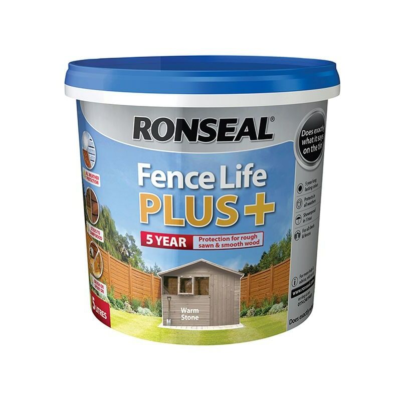 Ronseal - Fence Life Plus+ Wam Stone 5 lite RSLFLPPWS5L - Beige