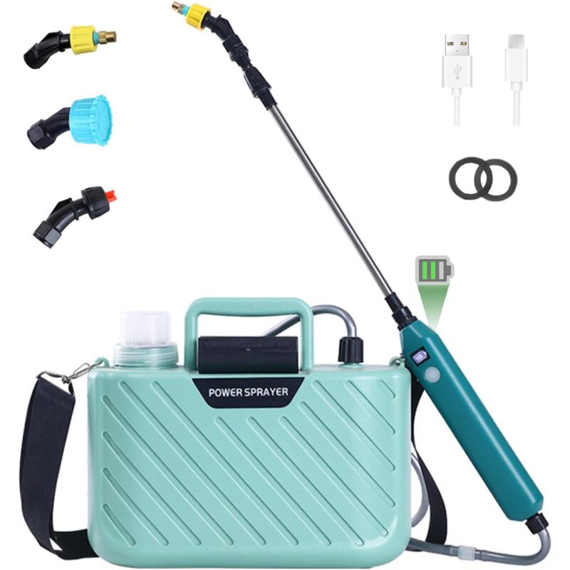 5L Pulvérisateur à Pression AutoPump, Pulvérisateur Électrique des Plantes avec 3 Buses Réglables, Lance Télescopique Rechargeable avec Niveau de