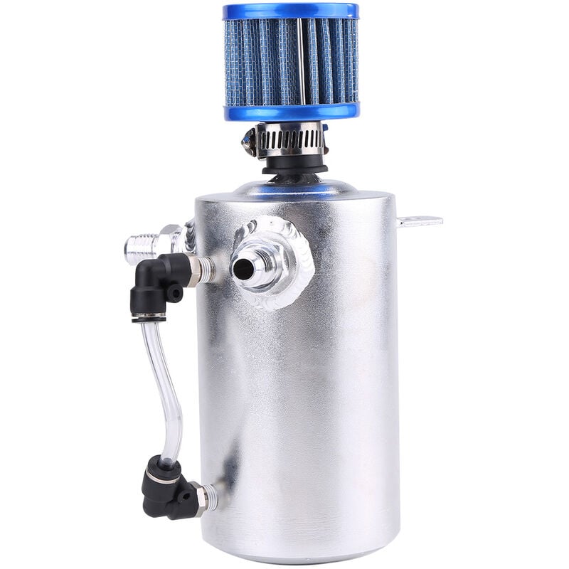 Jeffergarden - Réservoir de récupération d'huile moteur de voiture universel en aluminium, 0,5 l, réservoir, filtre de reniflard