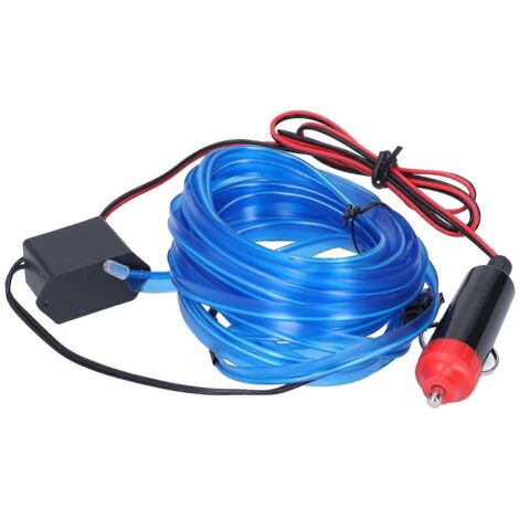 5m/16.4ft Bande LED Auto Allume-Cigare 12V Bleu, Éclairage Ambiant Intérieur Voiture, Bande Lumineuse DC 12V pour Habitacle, Ruban LED Auto.