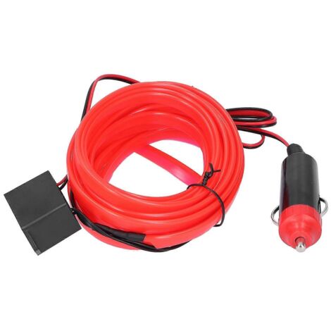 5m/16.4ft Bande LED Auto avec Allume-cigare, Ruban Lumineux d'Ambiance pour Intérieur de Voiture, Éclairage Décoratif 12V DC Rouge