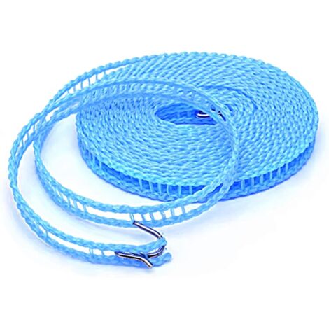 5m 16.4ft Outdoor Corde à Linge Coupe-Vent, Corde A Linge en Nylon de Voyage Portable, Corde Linge Exterieur Fil à Linge Camping, Corde Linge Antidérapante pour Indoor Outdoor