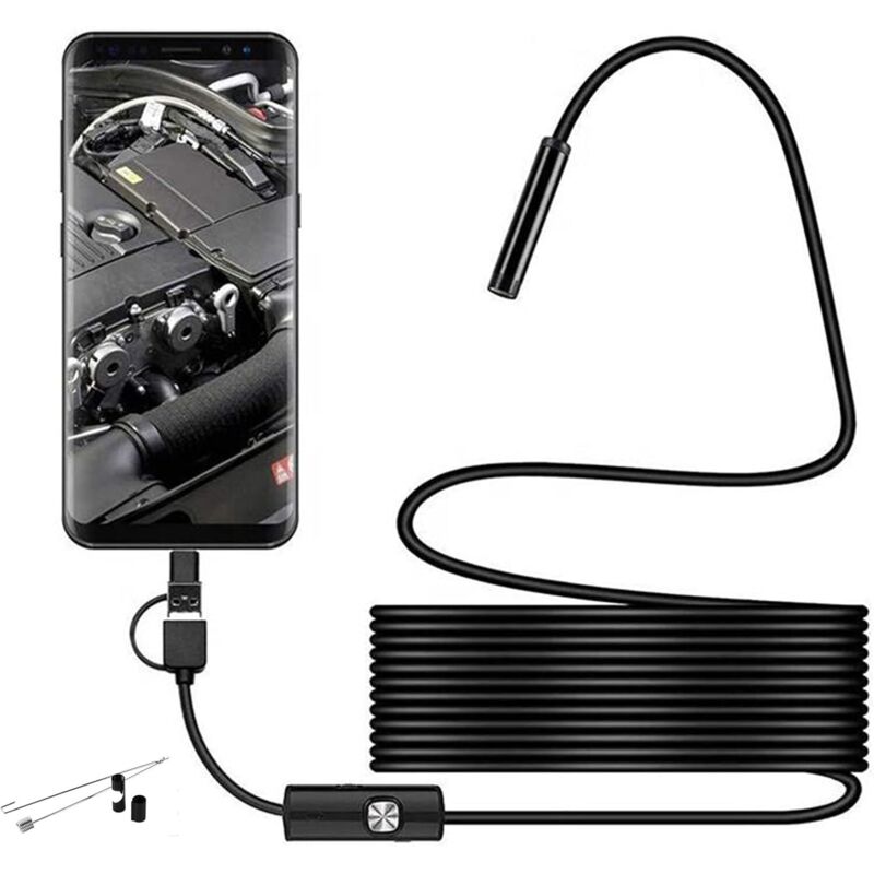 5m 3-in-1 USB Type-C Inspection Camera with 6 Adjustable LED Lights