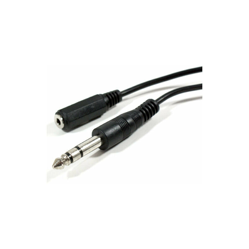 Loops - 0.5m 6.35mm Jack Plug to 3.5mm Stereo Socket Patch Extension Cable ¼' Headphone
