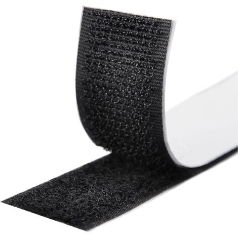 5M Adhesive Tape, Hook and Loop Fasteners, Self-Adhesive Hook and Loop Tape for All Types of Installations, 16mm Photo Frame (Black)