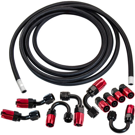 5M AN6 16.4FT Braided Gas/Oil/Fuel Line Hose with Hose End Fitting Kit/set