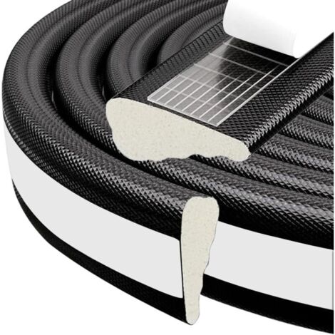 5M Bande coupe-vent pour fenêtres et portes,Bande d'étanchéité de porte, Bande d'isolation de fenêtre en mousse, Bande d'étanchéité en mousse auto-adhésive pour cadre de porte,Noir