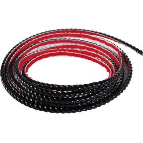 5M Bande Décorative Adhésive PVC, Bordure de Papier Peint Carrelage, Décoration pour Cadre de Miroir(12mm,Noir)