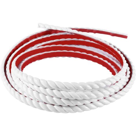 5M Bande Décorative Adhésive PVC, Bordure de Papier Peint Carrelage, Décoration pour Cadre de Miroir,Armoire,Meuble,Mur,Plafond Moulure de Finition Décorative Murale(15mm, Blanc)