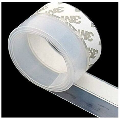 5m Bande d'Etanchéité en Silicone pour Bas de Porte(45MM), Transparent, Imperméable, Coupe-vent, Anti-poussière, Résistant aux Intempéries, Insonorisant, Anti-insectes