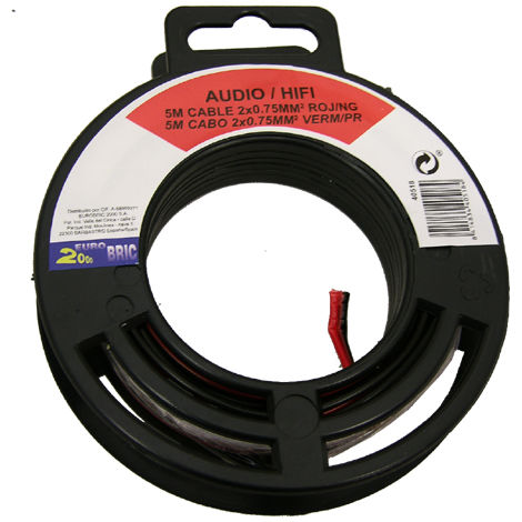 Cablepelado Cable para Altavoz 2X 0.75 mm 100 Metros Rojo Negro 
