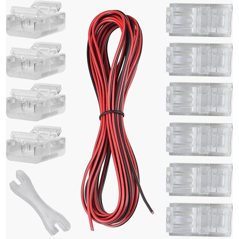 5m Câble d'extension de Bande LED à 2 Broches Connecteur d'éclairage à Bande LED, 3528 2835 2 Pin Connecteur LED Bande Flexible Câble Adaptateur