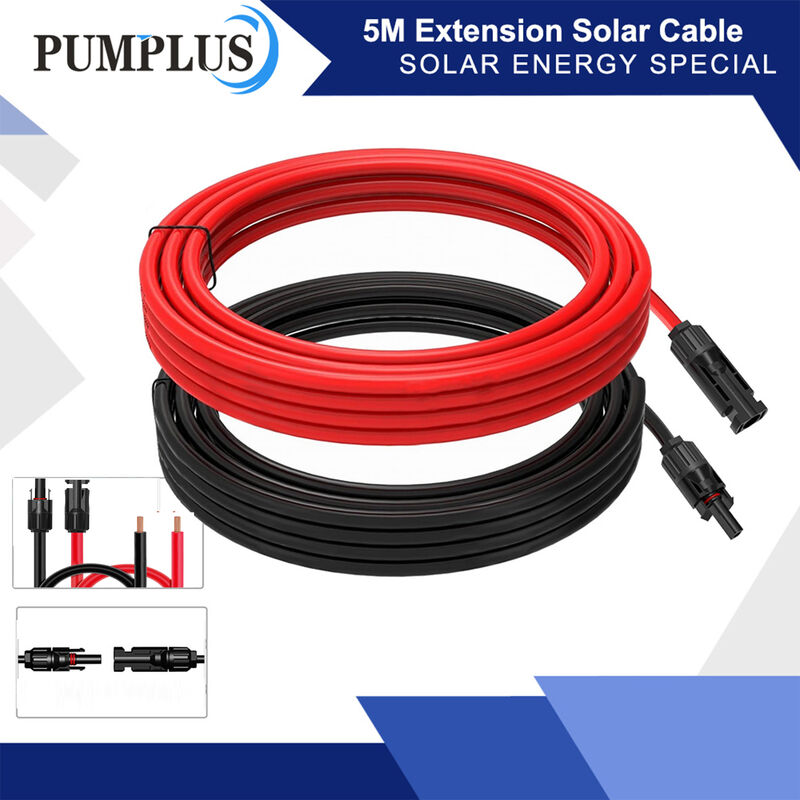5m Câble solaire Câble MC4 Connecteur Panneau 4mm² Câble d'extension ...