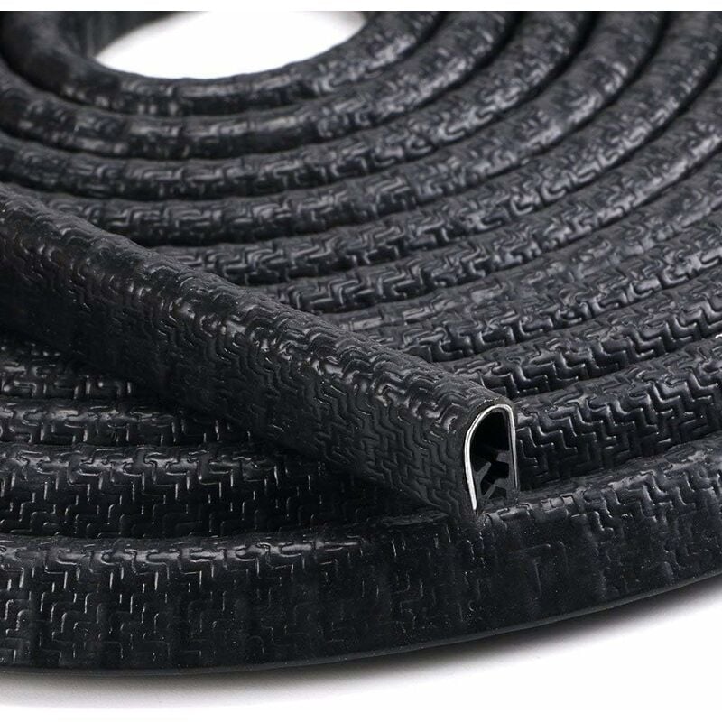 5M Car Guard - u Shape Roll - Protective Rubber Door Strip - Easy to Install - Colour Black Fei Yu