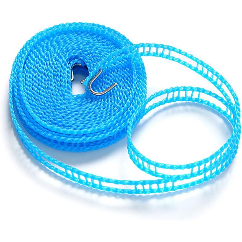 5m Fil à Linge Extensible Extérieur Camping Antiderapante Portable Nylon Corde à Linge Voyage, Coupe Vent Corde à Linge Retractable Fil Etendage a