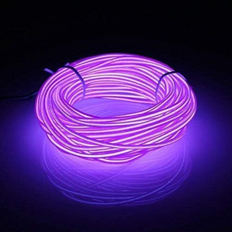 5M Fil Neon Flexible Lumiere avec le Pack de batterie Néon brillant l'effet stroboscopique fil électroluminescent Parti de Noel, Halloween Fete,