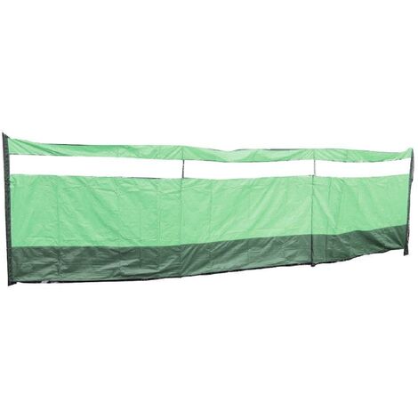 5M Heavy Duty Windbreak 4 Pole with Window Green (Beach Camping Caravan Tent Windbreaker)