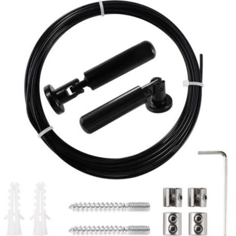 5m Kit de Câble de Rideau, Câble en Acier pour Rideau, pour Accrocher Photos, Images, Notes, Corde à Linge