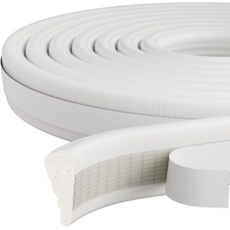 5M Mousse Joint de Porte et Fenetre Isolation Anti Froid,Joint de Porte Isolant Phonique Joint de Porte D'entrée,Bande Calfeutrage Autocollante pour Colmater Interstice Porte et Fenêtre Blanc 1 Volume