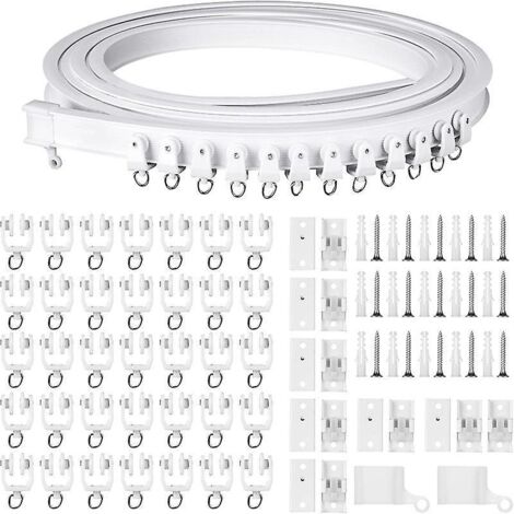 5m Pvc Curtain Curved Track Track Mute Slide Rail Bendable U-shaped L-rail Curtain Accessories