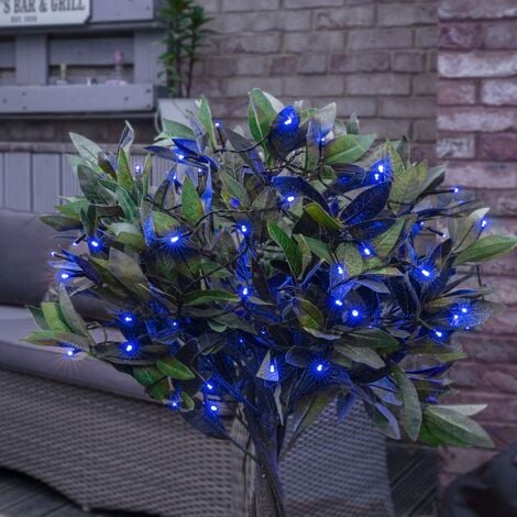 5m Solar Power LED Fairy String Lights Blue  Outdoor Garden Party Decoration