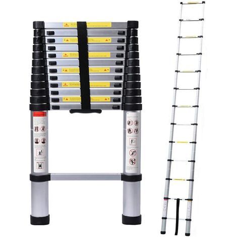 5M/16.4ft Tall Telescoping Ladder Extension Collapsible Ladders Aluminum EN 131