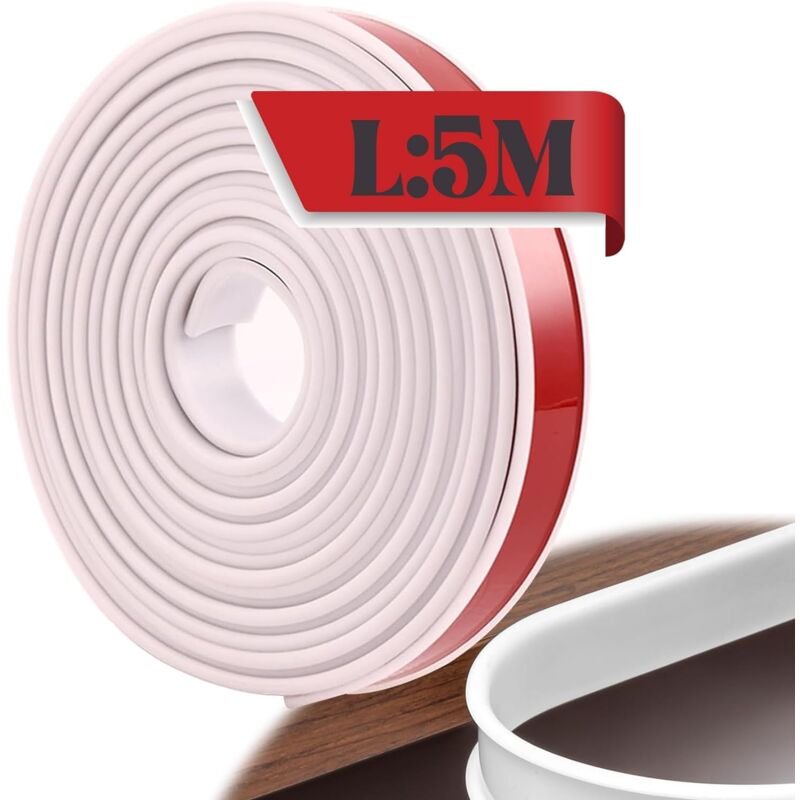 5M u Shape Worktop Trim Strip, Soft Rubber tpe Wood Veneer Furniture Edge Banding for Cabinet Repair and Restoration