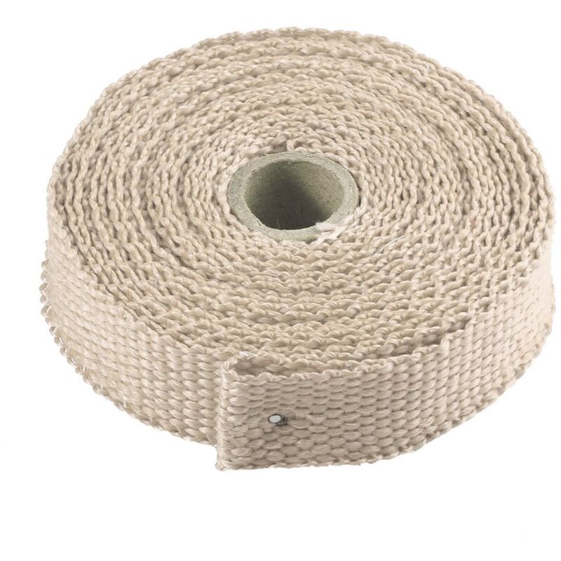 5m x 2.5cm Titanium Alloy Insulating Tape for Exhaust Pipe, Exhaust Manifold, Black Stainless Steel with 4 Ties, Brown