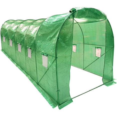 5m x 2m Polytunnel Greenhouse Roll Up Windows Wolf Poly Tunnel