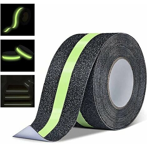 VOLAVO 5m x 5cm Anti-Slip Tape, Glow in The Dark Non-Slip Adhesive Stair Treads High Tensile Safety Tape for Stairs Steps Decking Indoor Outdoor