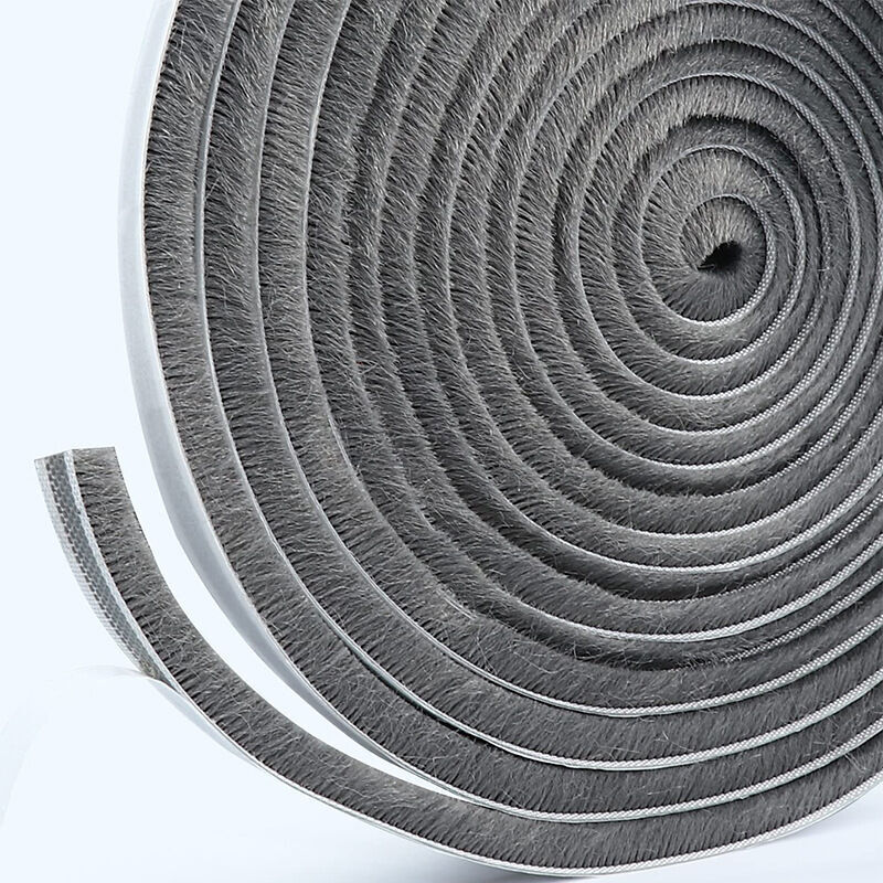 5m x15 mm - Joint brosse non adhésif gris coulissant bande anti poussière recouvrant les trous de montage Fenêtre Porte coulissantes Rail Etanchéité